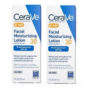 CeraVe - AM Facial Moisturizing Lotion SPF 30 (3 fl oz x2) - Sunscreen